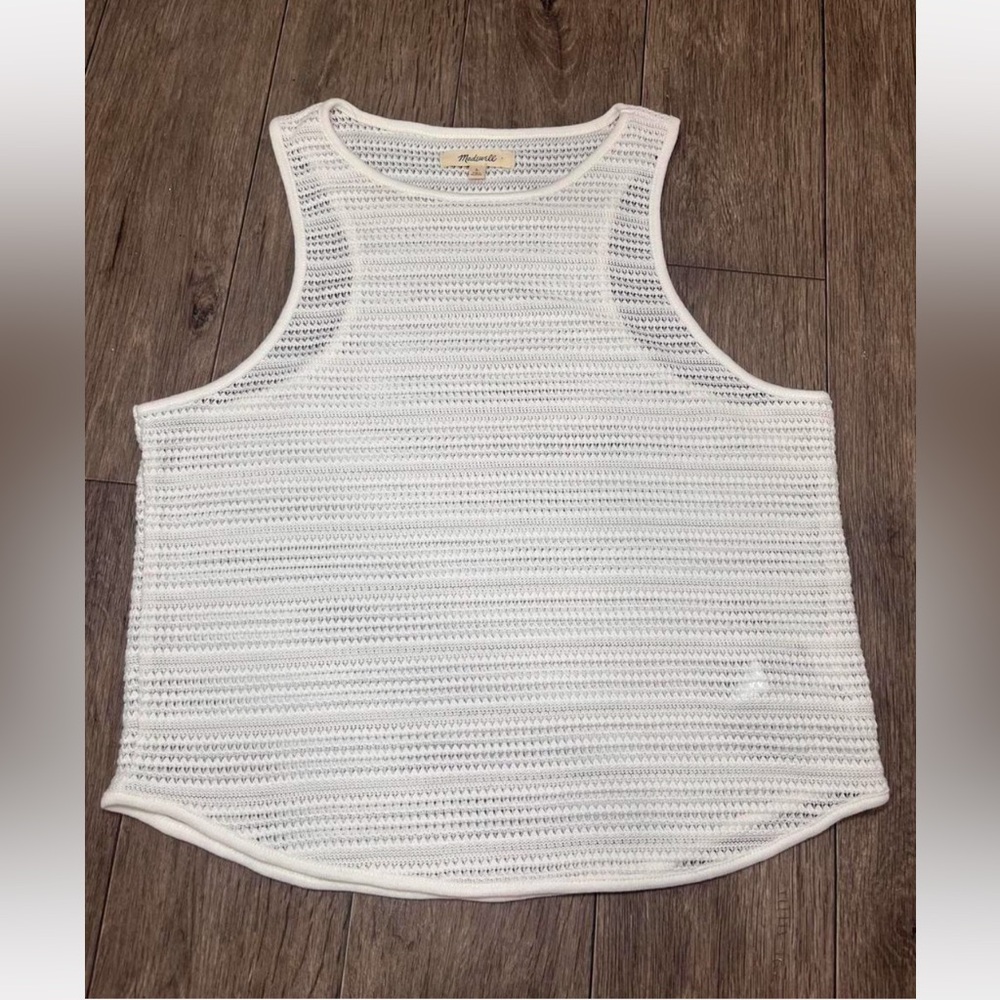 Madewell White Knit Tank Top